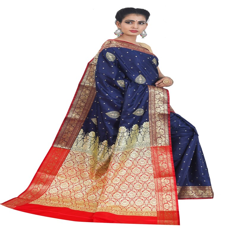 Kamila Creation Embroidered Banarasi Silk Blend Saree